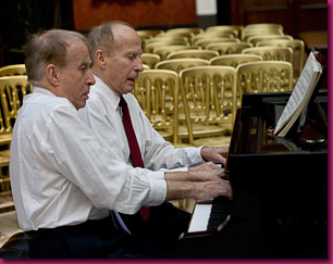 Richard and John Contiguglia rehearsing in the Barry Room, 2008